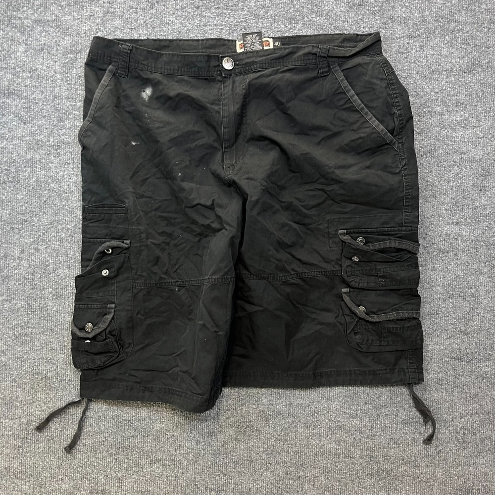 Riot Empire Cargo Shorts Mens Black 100% Cotton Pockets Utility Punk Grunge - 40
